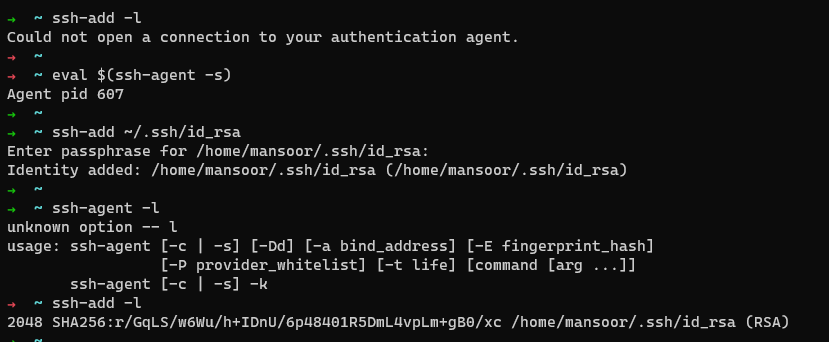 Add key to ssh agent